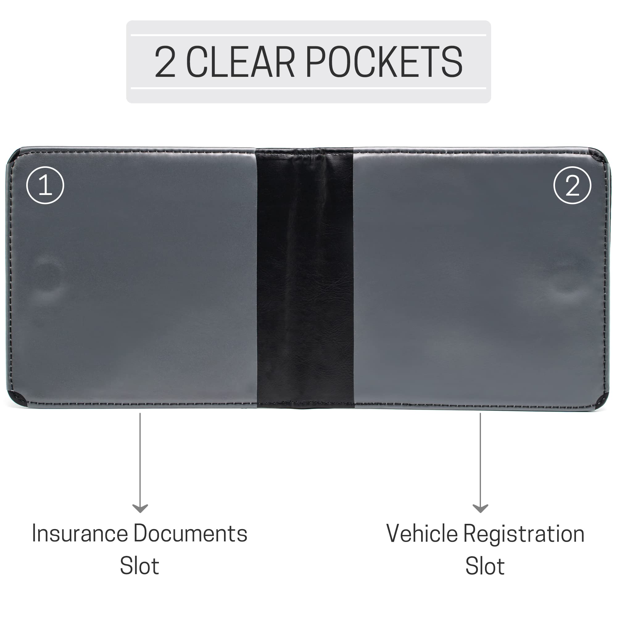 CANOPUS Car Registration and Insurance Holder, Magnetic Closure, Embossed Card Document Holder, Vehicle Glove Box Organizer, Wallet for Auto, SUV, Motorcycle, Truck, Waterproof, SUV Model - Image 3