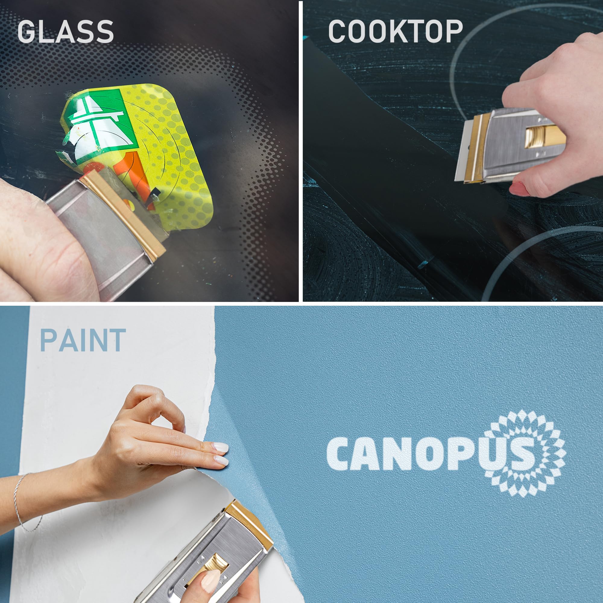 CANOPUS Razor Blade Scraper Tool, Razor Blade Holder, Window Scraper with Razor Blades, Scraper for Glass, Oven, and Cooktop, Sticker Remover Tool, Windshield Scraper - Image 6
