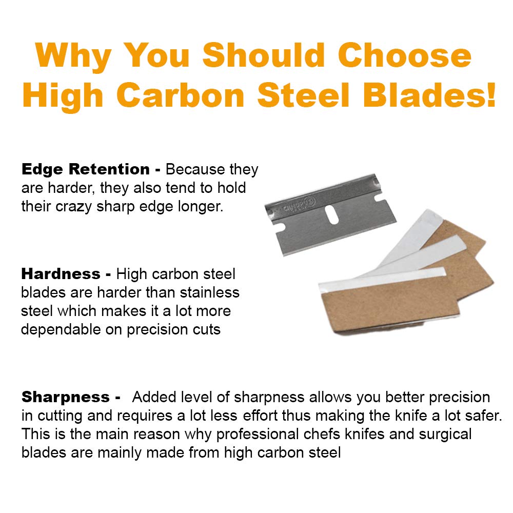 CANOPUS Single Edge Industrial Razor Blades, Safety Straight Edge Razor, 100% Made in USA, Box & Carton Cutter Replacement Blades, Glass and Paint Scraper Razor Blades (10 Pieces) - Image 7